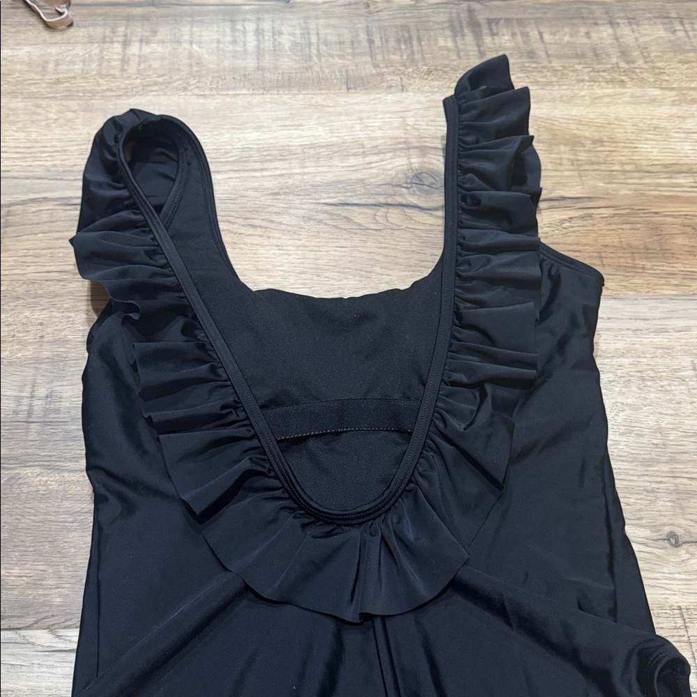 Ruffle Black One-Piece Swimsuit - Picture 3 of 5